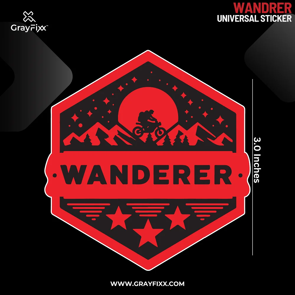 Wanderer Universal Sticker | Printed In Premium Gloss Vinyl With FPF(Fade Protection Film), Water Proof, Precut Sticker, Pack Of 1